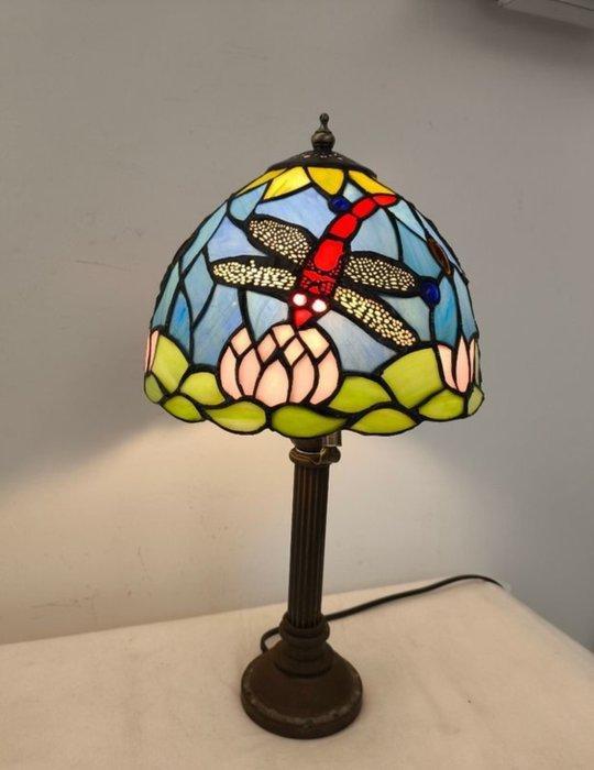 Tafellamp - Tiffany style - Vensterglas met loodrand, Antiek en Kunst, Curiosa en Brocante