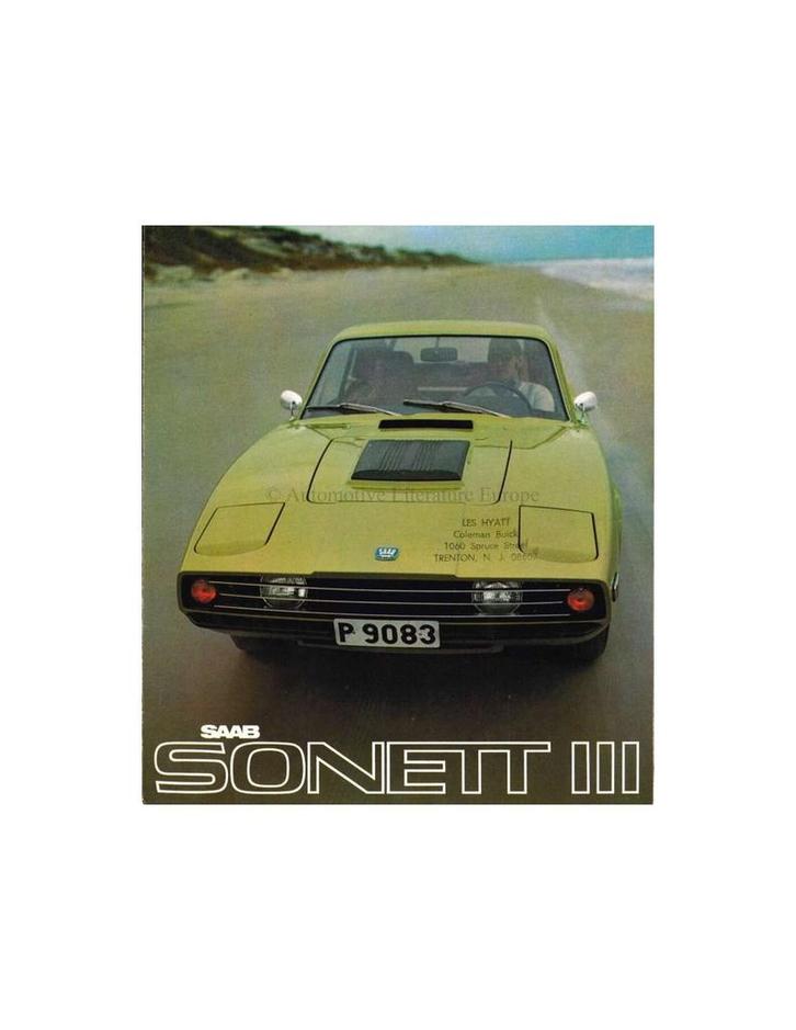 1970 SAAB SONETT BROCHURE ENGELS (USA), Boeken, Auto's | Folders en Tijdschriften