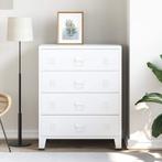 vidaXL Ladekast industrieel 78x40x93 cm metaal wit, Kinderen en Baby's, Kinderkamer | Commodes en Kasten, Verzenden, Nieuw