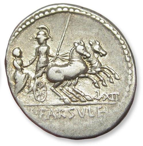 Romeinse Republiek. L. Farsuleius Mensor. Denarius Rome mint, Postzegels en Munten, Munten | Europa | Niet-Euromunten