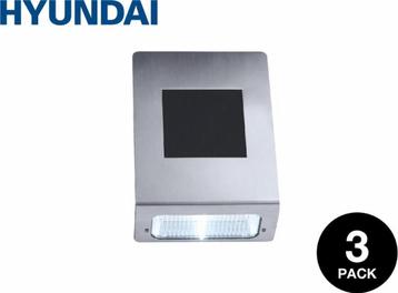 Hyundai draadloze RVS LED wandverlichting op zonne-energie 3