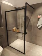 Inloopdouche mat zwart 120cm met planchet - 0091, Ophalen, Nieuw, Glas, Douche