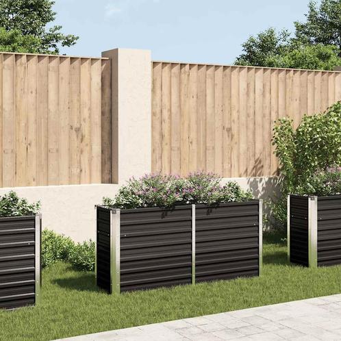 vidaXL Plantenbak verhoogd 160x40x77 cm gegalvaniseerd staal, Tuin en Terras, Bloembakken en Plantenbakken, 100 cm of meer, Nieuw