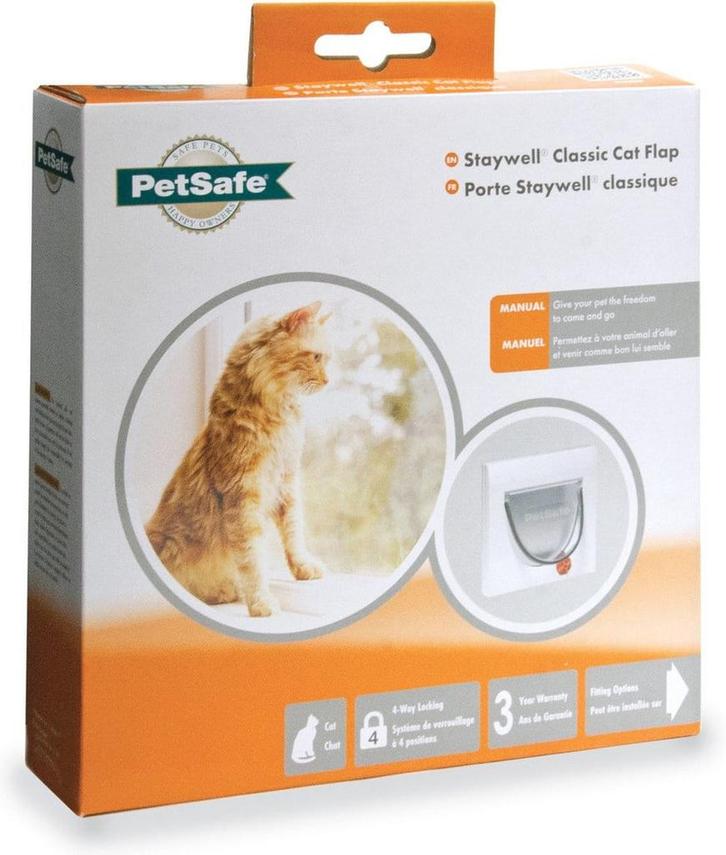 Petsafe 919 Classic - Wit - Kattenluik - 22,4 x 22,4 x 22,4, Dieren en Toebehoren, Katten-accessoires, Zo goed als nieuw, Ophalen of Verzenden