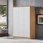 [en.casa] Kledingkast Bastheim 176x120x52 cm eiken en wit, Verzenden, Nieuw