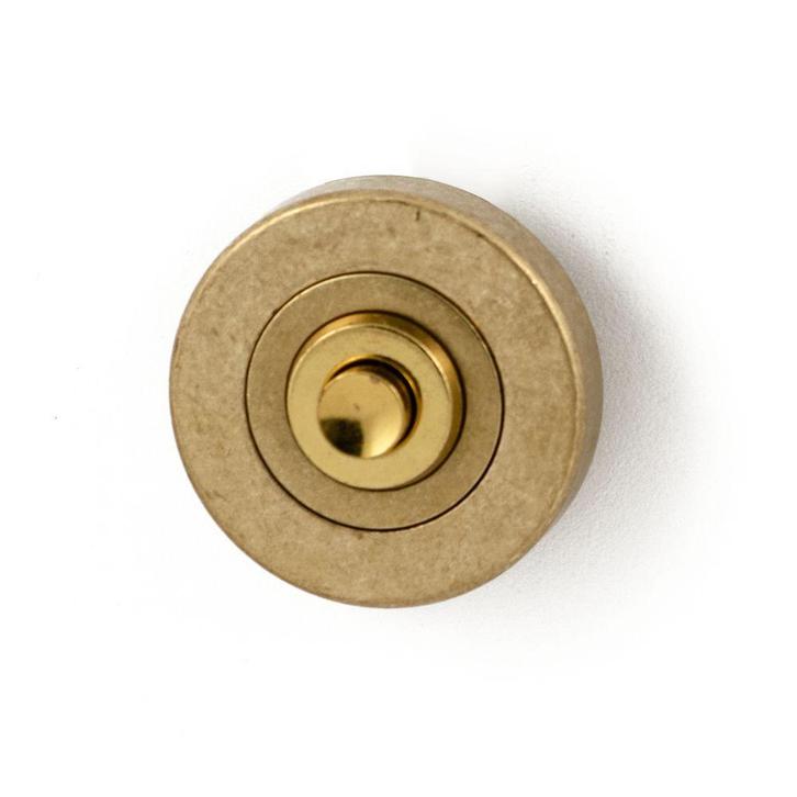 Beldrukker Nika - messing getrommeld, Huis en Inrichting, Deurbellen, Nieuw, Verzenden