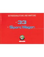 1991 ALFA ROMEO 33 | SPORTWAGON INSTRUCTIEBOEKJE DUITS, Auto diversen, Handleidingen en Instructieboekjes