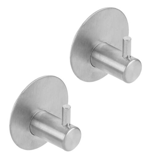 Differnz haak zelfklevend rond rvs mat chroom 2 stuks, Huis en Inrichting, Woonaccessoires | Kapstokken, Verzenden