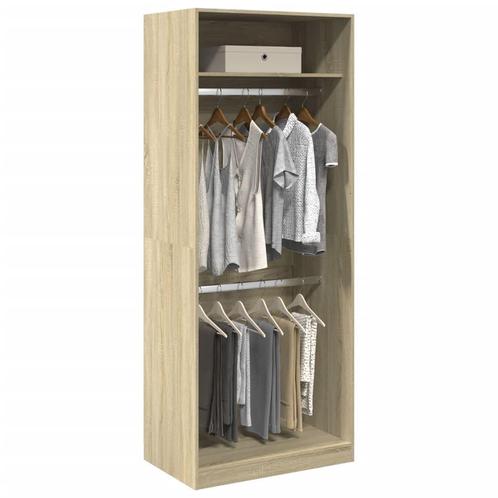 vidaXL Kledingkast 80x50x200 cm bewerkt hout sonoma, Huis en Inrichting, Kasten | Kledingkasten, Nieuw, Verzenden