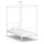 vidaXL Hemelbedframe metaal wit 90x200 cm, 90 cm, Eenpersoons, Verzenden, Wit