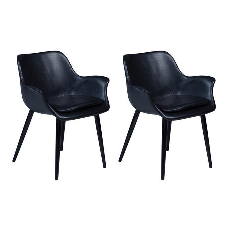 Dan-Form Combino Stoel - Set Van 2 - Zwart Kunstleer, Huis en Inrichting, Stoelen