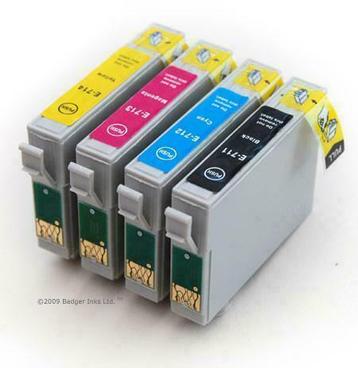 Set Epson T0711 tot T0714 T0715 MET CHIP compatible