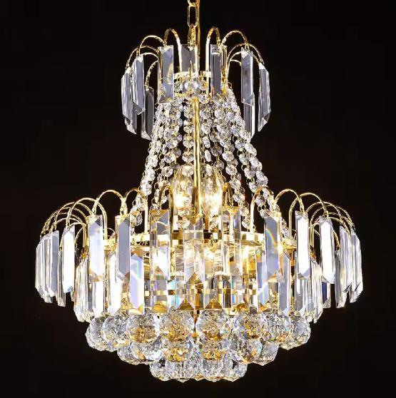 Luxe Kristallen Kroonluchter – Gouden Plafondlamp Ø60cm, Huis en Inrichting, Lampen | Hanglampen, Nieuw, Verzenden