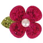 Haarclip bloem fuchsia met glitters - 7 cm NIEUW, Ophalen of Verzenden, Nieuw
