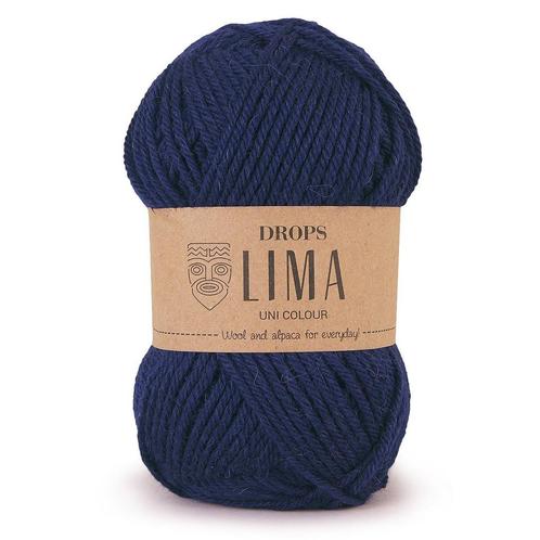 DROPS Lima Uni Colour - 9016 marineblauw - Wol Garen, Hobby en Vrije tijd, Breien en Haken, Ophalen of Verzenden