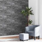 vidaXL Vliesbehang 3D steen-look 10x0,53 m zwart, Verzenden, Zwart