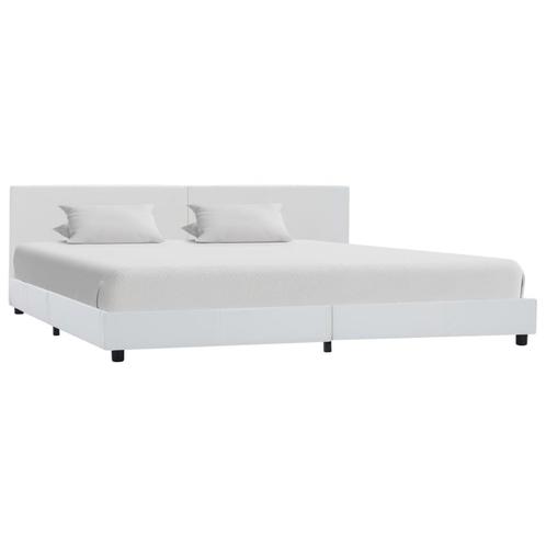 vidaXL Bedframe kunstleer wit 180x200 cm, Huis en Inrichting, Slaapkamer | Bedden, 80 cm, 200 cm, Wit, Eenpersoons, Nieuw, Overige materialen