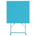 Bolero vierkante opklapbare stalen tafel turquoise 60cm, Verzenden, Nieuw in verpakking