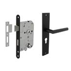 Deurbeslag set Ferro met cilindergat en slot, Doe-het-zelf en Verbouw, Hang- en Sluitwerk, Ophalen of Verzenden, Nieuw, IJzer