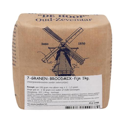 Molen de Hoop 7 Granen Broodmix Fijn 1kg, Hobby en Vrije tijd, Taarten en Cupcakes maken, Nieuw, Verzenden