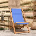 vidaXL Ligstoel 56x105x96 cm teakhout blauw, Verzenden, Nieuw, Teakhout