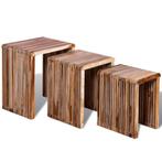 Bijzettafels Teak Set 3 | OP = OP | 35% Voordeel, 45 tot 60 cm, Minder dan 55 cm, Vintage, Nieuw