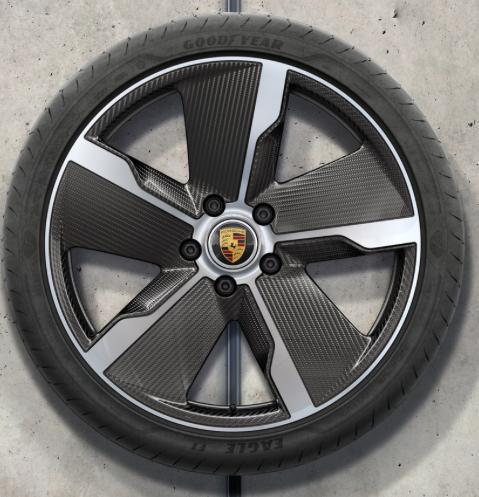 Porsche Taycan/Cross 21 Exclusive Design CARBON met banden, Auto-onderdelen, Banden en Velgen, 21 inch, Zomerbanden, 305 mm, Personenwagen