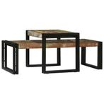 vidaXL Salontafel 2 pcs Multikleur massief gerecycled hout, Huis en Inrichting, Tafels | Salontafels, Minder dan 50 cm, Verzenden