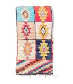 Kleurrijk Marokkaans Boucherouite tapijt, 85x185 cm -, Nieuw