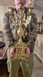 Kaarsenhouder (2) - Verguld brons - Bronzen kandelaars