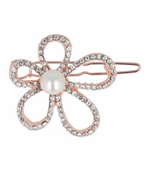 Haarspeld Clip Bloem Strass Parel Goud, Sieraden, Tassen en Uiterlijk, Uiterlijk | Haarverzorging