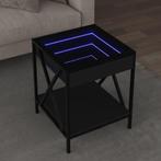 vidaXL Salontafel met Infinity LED 40x40x49 cm zwart, Minder dan 50 cm, 50 tot 100 cm, Verzenden, Nieuw