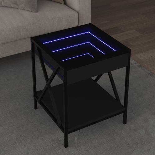 vidaXL Salontafel met Infinity LED 40x40x49 cm zwart, Huis en Inrichting, Tafels | Salontafels, 50 tot 100 cm, Nieuw, Minder dan 50 cm