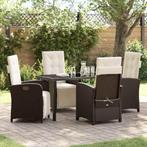 vidaXL Tuin Eetset 5 pcs Bruin poly rattan, Tuin en Terras, Verzenden, Nieuw, Rotan