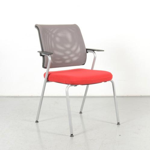 Sedus vergadestoel, rood / grijs mesh, 4 poot onderstel, Huis en Inrichting, Stoelen, Ophalen of Verzenden