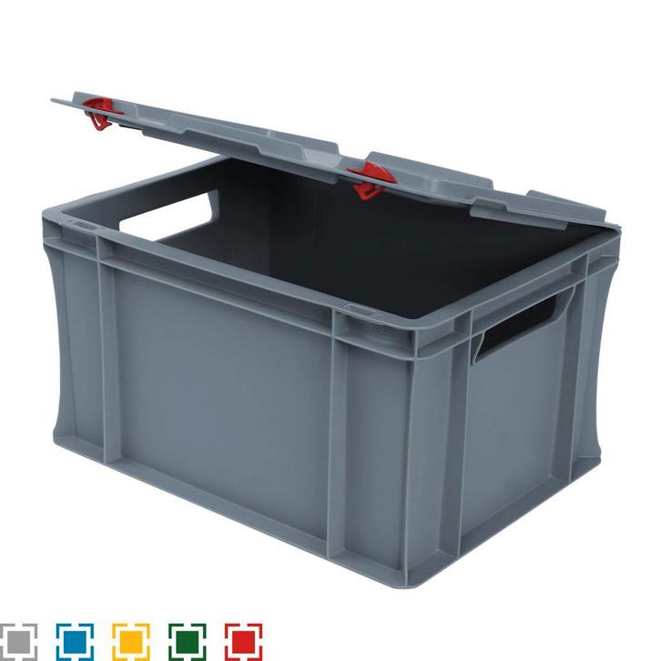 Stapelbak met deksel 400 x 300 x 240 mm - Diverse kleuren, Doe-het-zelf en Verbouw, Kratten en Dozen, Minder dan 50 cm, Nieuw