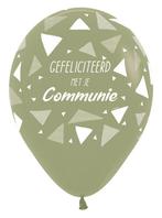 Ballonnen Gefeliciteerd Met Je Communie Triangles Eucalyptus, Hobby en Vrije tijd, Feestartikelen, Nieuw, Verzenden