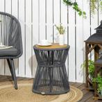 TRUUSK Tuintafel Boho-stijl Weerbestendig PE Rattan 39cm X 3, Tuin en Terras, Verzenden, Nieuw