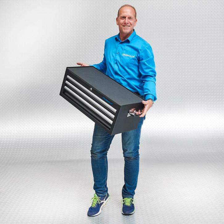 Datona Gereedschapskist met 3 laden - zwart - Datona - Mat, Doe-het-zelf en Verbouw, Gereedschapskisten, Nieuw, Ophalen of Verzenden