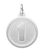 Zilveren cijfer 1 rond mat-glans kettinghanger, Sieraden, Tassen en Uiterlijk, Kettinghangers, Verzenden, Nieuw