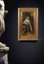 Scuola Post-Romantica (XX) - Dama nel parco, Antiek en Kunst, Kunst | Schilderijen | Klassiek