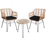 Wicker zitgroep Molfetta 2+1 - natuur, Tuin en Terras, Tuinsets en Loungesets, Verzenden, Nieuw