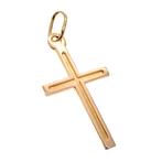 Gouden hanger van een kruis (religieus, kettinghanger), Sieraden, Tassen en Uiterlijk, Bedels, Overige merken, Goud, Gebruikt