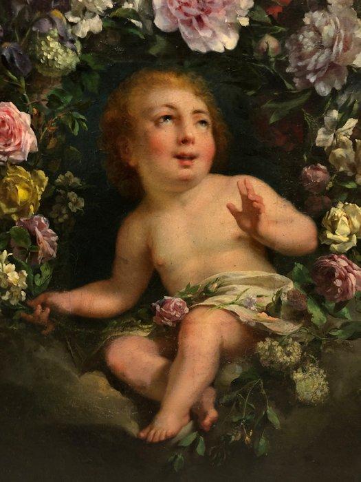 École Flamande (c. 1750) - Cupidon récolte les fruits de, Antiek en Kunst, Kunst | Schilderijen | Klassiek