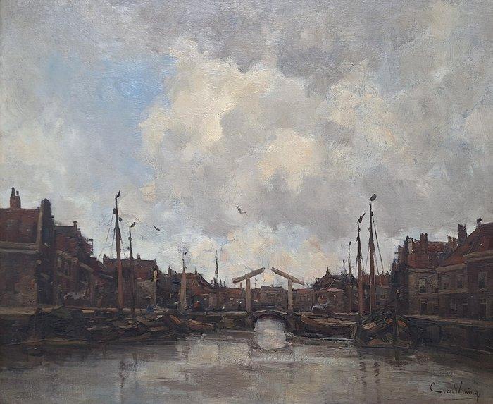 Cornelis Anthonij Van Waning (1861-1929) - Binnenhaven Den, Antiek en Kunst, Kunst | Schilderijen | Klassiek