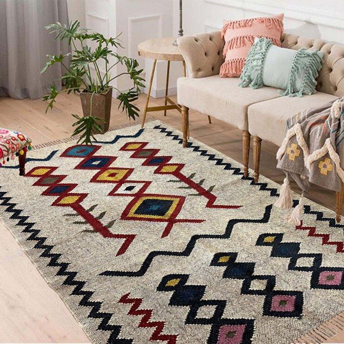 400 - Marokkaans Boho-Design – 4x6 ft – Gemaakt in India, Huis en Inrichting, Stoffering | Tapijten en Kleden