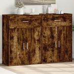 vidaXL Dressoirs 2 st 60x30x84 cm bewerkt hout gerookt, Minder dan 50 cm, Verzenden, Nieuw, Overige houtsoorten