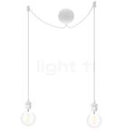 Umage Cannonball Hanglamp 2-lichts, wit - met globe lichtbro, Huis en Inrichting, Lampen | Hanglampen, Verzenden, Nieuw