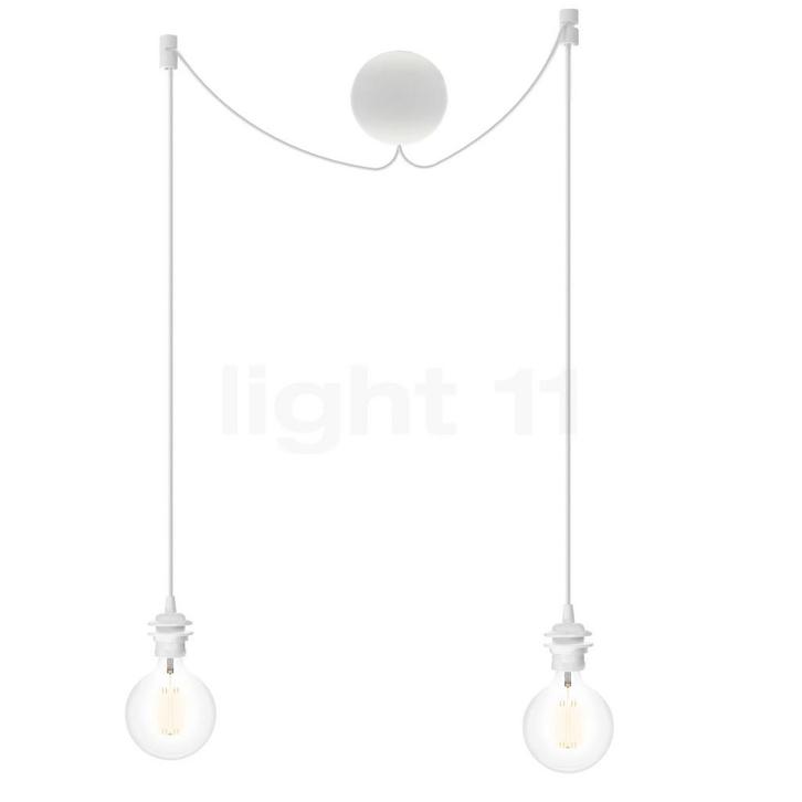 Umage Cannonball Hanglamp 2-lichts, wit - met globe lichtbro, Huis en Inrichting, Lampen | Hanglampen, Nieuw, Verzenden