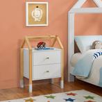 Houten Nachtkastje / Kindernachtkastje Enny - Wit / Houtkleu, Huis en Inrichting, Verzenden, Nieuw